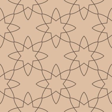 Bej ve kahverengi geometrik süsleme. Web, Tekstil ve duvar kağıtları için seamless modeli