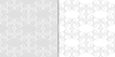 Işık gri çiçek arka planlar. Tekstil ve duvar kağıtları için dikişsiz desen seti