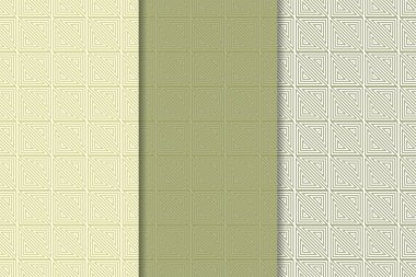 Web, Tekstil ve duvar kağıtları için dikey Dikişsiz desen zeytin yeşil ve beyaz geometrik dizi