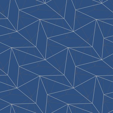 Poligonal mavi geometrik Dikişsiz desen duvar kağıtları, Tekstil ve kumaş için