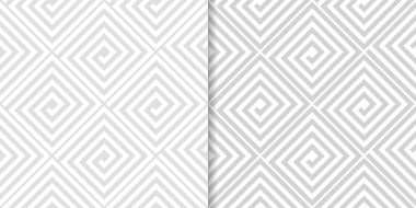 Işık gri geometrik süsler. Web, Tekstil ve duvar kağıtları için dikişsiz desen seti