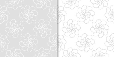 Işık gri çiçek arka planlar. Tekstil ve duvar kağıtları için dikişsiz desen seti
