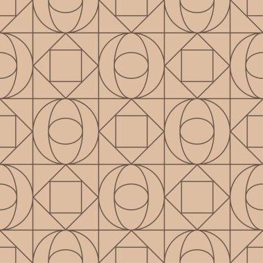 Bej ve kahverengi geometrik yazdırın. Web, Tekstil ve duvar kağıtları için seamless modeli