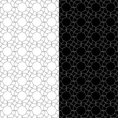 Web, Tekstil ve duvar kağıtları için dikişsiz desen siyah ve beyaz geometrik ayarla