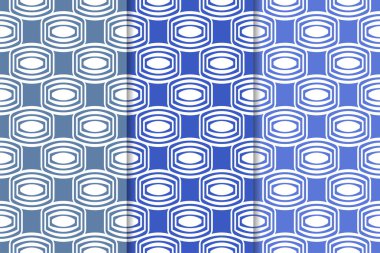 Mavi geometrik süsler. Web, Tekstil ve duvar kağıtları için dikey Dikişsiz desen seti