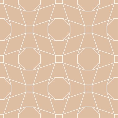 Bej renkli geometrik süsleme. Web, Tekstil ve duvar kağıtları için seamless modeli