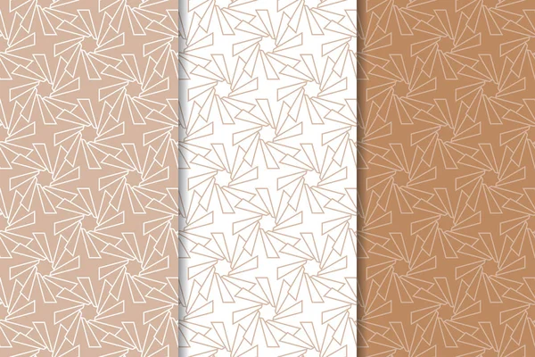 Web, Tekstil ve duvar kağıtları için geometrik Dikişsiz desen kahverengi ve beyaz set