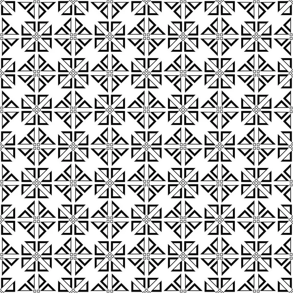 Beyaz arka planda siyah geometrik süsleme. Web, Tekstil ve duvar kağıtları için seamless modeli