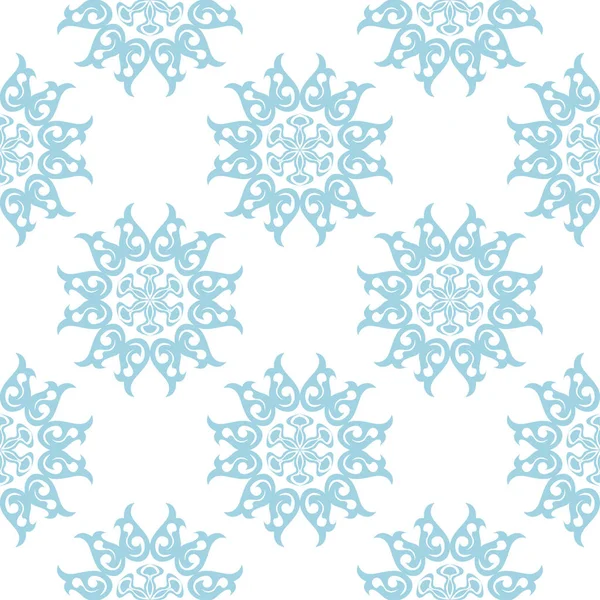 Beyaz zemin üzerine mavi çiçek süsleme. Tekstil ve duvar kağıtları için seamless modeli