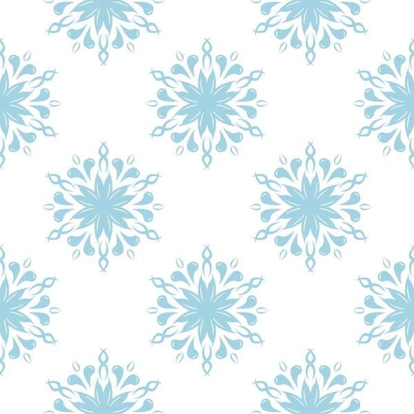 Beyaz zemin üzerine mavi çiçek süsleme. Tekstil ve duvar kağıtları için seamless modeli