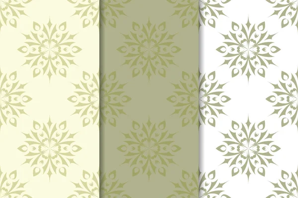 Zeytin yeşili çiçek sorunsuz süsler. Tekstil ve duvar kağıtları için dikey desenleri