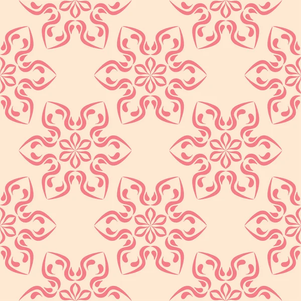 Bej renkli arka plan üzerinde kırmızı çiçekli süs. Tekstil ve duvar kağıtları için seamless modeli