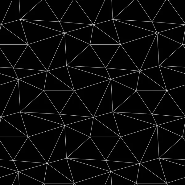 Полігональний Чорно Білий Геометричний Орнамент Безшовний Візерунок Веб Текстилю Шпалер — стоковий вектор