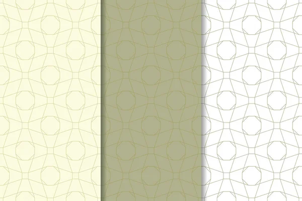 Web, Tekstil ve duvar kağıtları için dikey Dikişsiz desen zeytin yeşil ve beyaz geometrik dizi