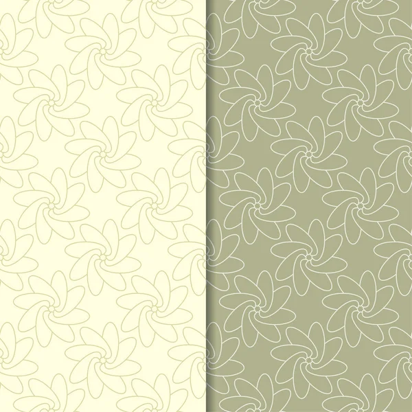 Zeytin yeşili çiçek arka planlar. Tekstil ve duvar kağıtları için dikişsiz desen seti