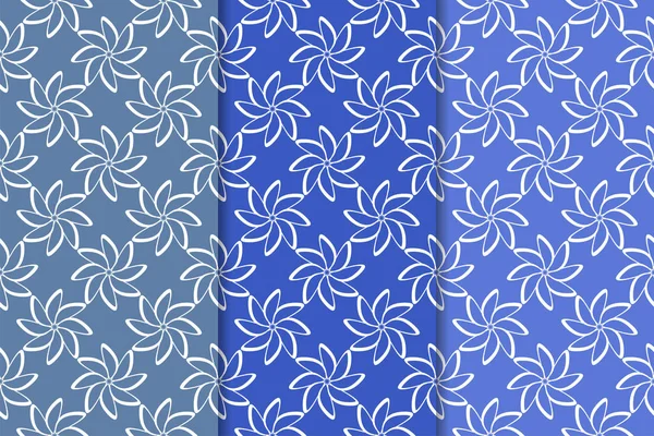 Çiçek süsler kümesi. Mavi dikey Dikişsiz desen. Duvar kağıdı arka plan