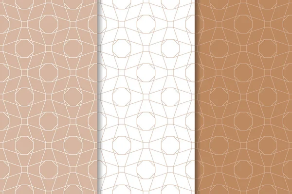 Web, Tekstil ve duvar kağıtları için dikişsiz desen kahverengi ve beyaz geometrik dizi