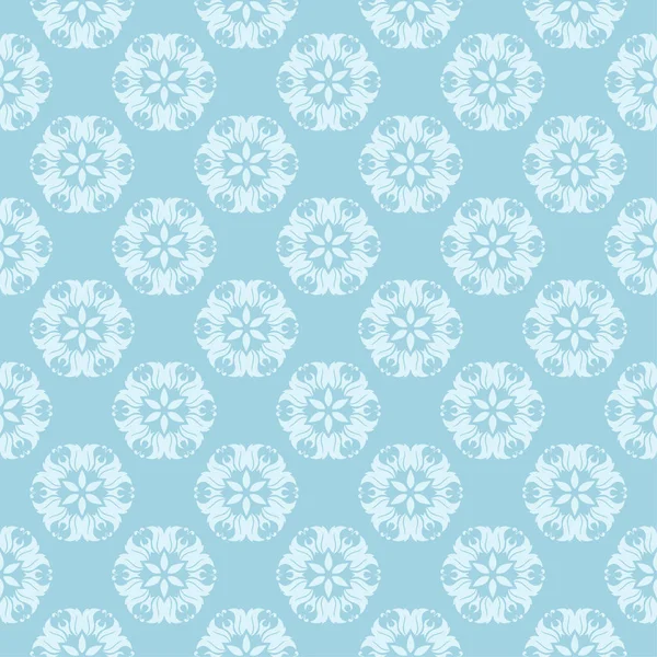 Mavi zemin üzerine beyaz çiçek tasarım. Tekstil ve duvar kağıtları için sorunsuz süsleme
