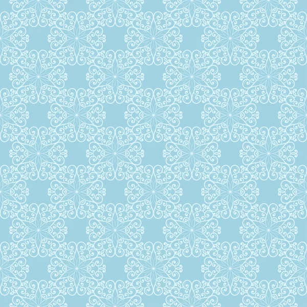 Mavi zemin üzerine beyaz çiçek desenli. Tekstil ve duvar kağıtları için sorunsuz süsleme