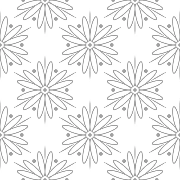 Beyaz arka plan üzerine açık gri çiçek süsleme. Tekstil ve duvar kağıtları için seamless modeli