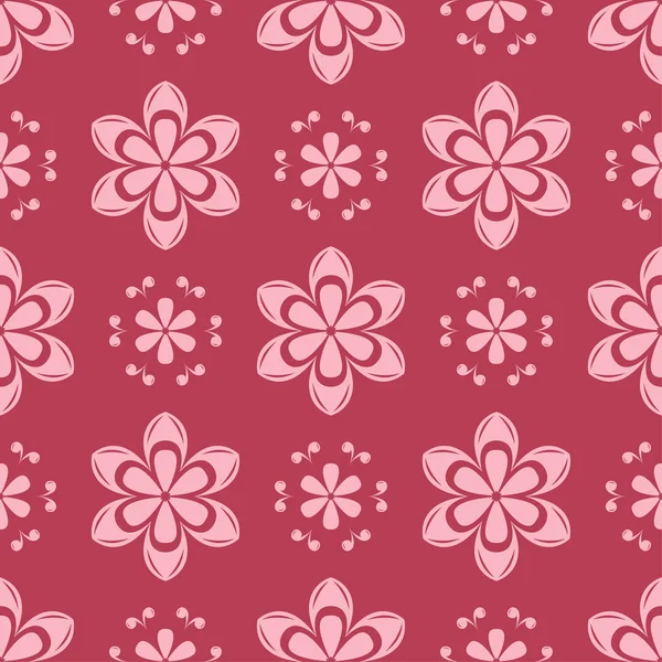 Kırmızı zemin üzerine çiçek süsleme. Tekstil ve duvar kağıtları için seamless modeli
