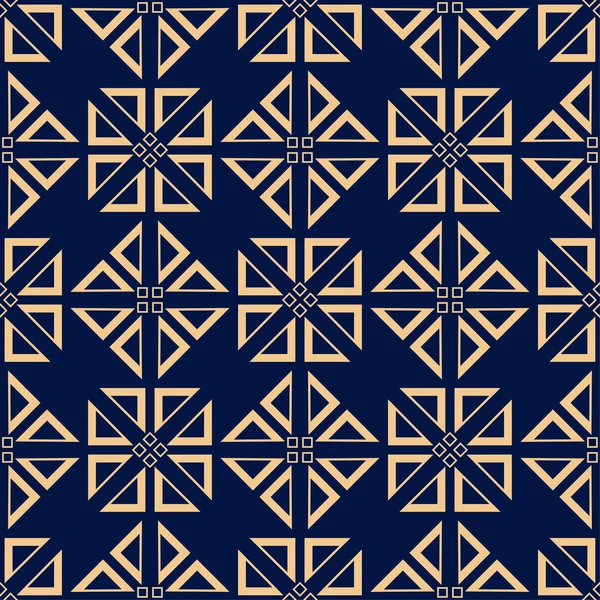 Altın mavi geometrik süsleme. Web, Tekstil ve duvar kağıtları için seamless modeli