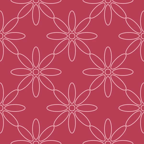Kırmızı zemin üzerine çiçek süsleme. Tekstil ve duvar kağıtları için seamless modeli