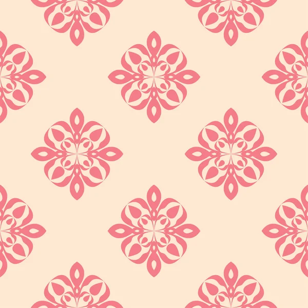 Bej renkli arka plan üzerinde kırmızı çiçekli süs. Tekstil ve duvar kağıtları için seamless modeli