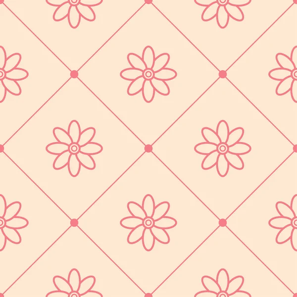 Bej renkli arka plan üzerinde kırmızı çiçekli süs. Tekstil ve duvar kağıtları için seamless modeli