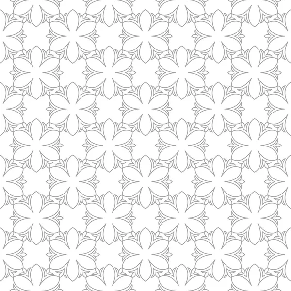 Işık gri çiçek sorunsuz süsleme beyaz arka plan üzerinde. Tekstil ve duvar kağıtları için seamless modeli