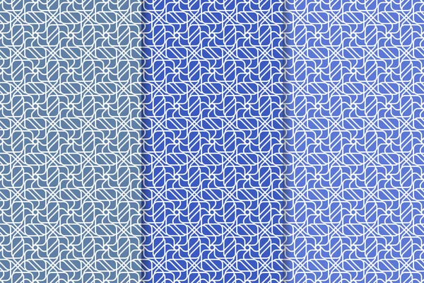 Geometrik süsler kümesi. Web, Tekstil ve duvar kağıtları için mavi dikey Dikişsiz desen