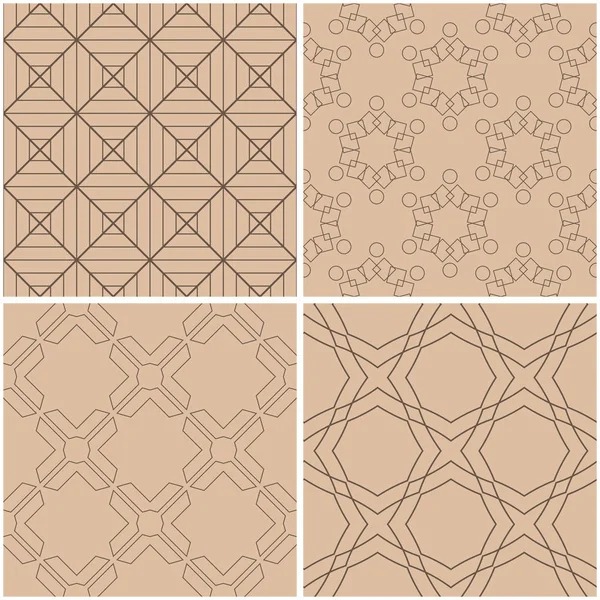 Geometrik desenler. Sorunsuz arka plan bej, kahverengi kümesi. Vektör çizim