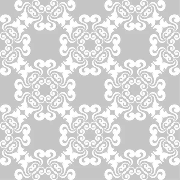 Gri ve beyaz çiçek süsleme. Tekstil ve duvar kağıtları için seamless modeli