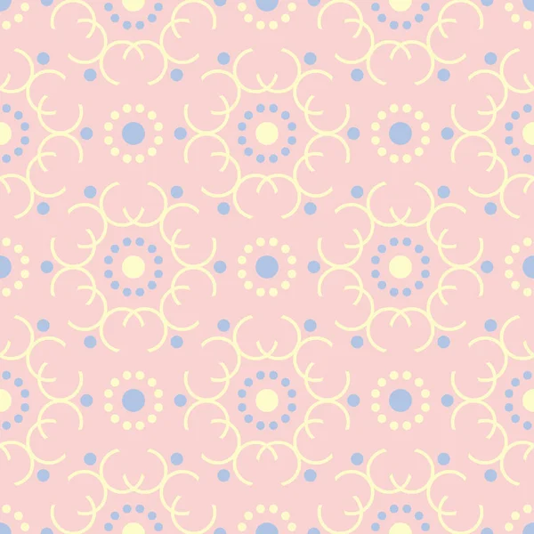 Geometrik pembe renkli Dikişsiz desen duvar kağıtları, Tekstil ve kumaş için mavi ve bej elemanları ile