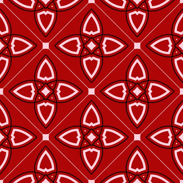 Siyah ve beyaz geometrik seamless modeli. Kırmızı zemin üzerine. Duvar kağıtları ve tekstil tasarım