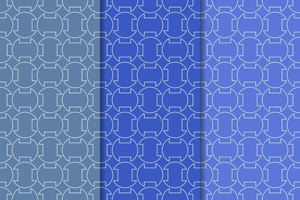 Web, Tekstil ve duvar kağıtları için geometrik Dikişsiz desen mavi seti