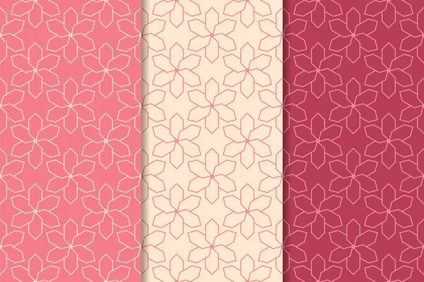 Geometrik süsler kümesi. Web, Tekstil ve duvar kağıtları için kiraz kırmızı Dikişsiz desen