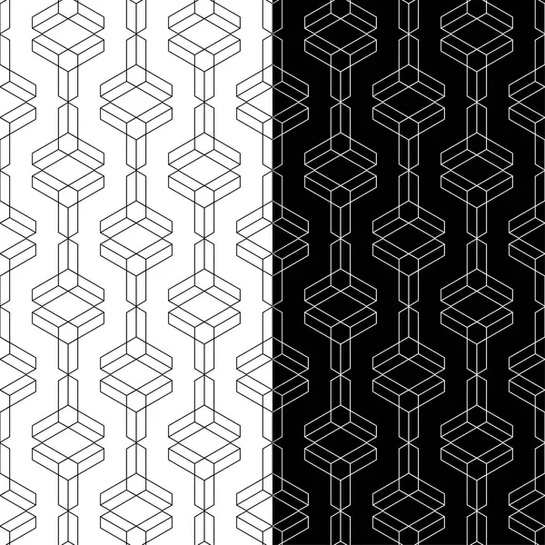 Siyah ve beyaz geometrik süsler. Web, Tekstil ve duvar kağıtları için dikişsiz desen seti