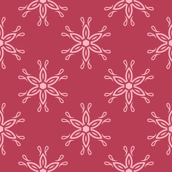 Kırmızı zemin üzerine çiçek süsleme. Tekstil ve duvar kağıtları için seamless modeli