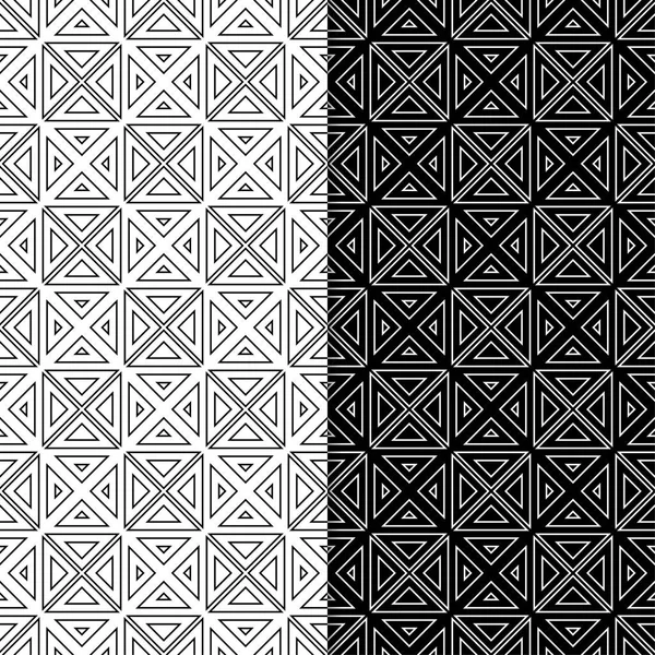 Siyah ve beyaz geometrik süsler. Web, Tekstil ve duvar kağıtları için dikişsiz desen seti