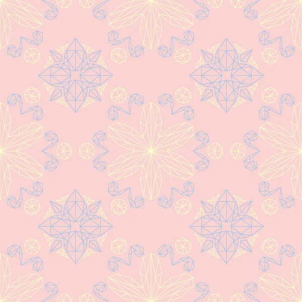 Çiçek soluk pembe sorunsuz bir arka plan. Çiçek desenli duvar kağıtları, Tekstil ve kumaş için ışık mavi ve sarı öğeler