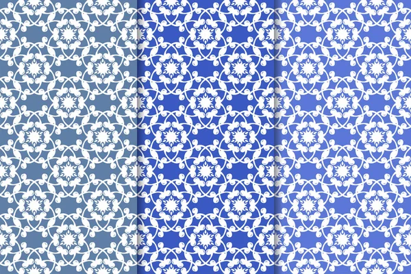 Çiçek süsler kümesi. Mavi dikey Dikişsiz desen. Duvar kağıdı arka plan
