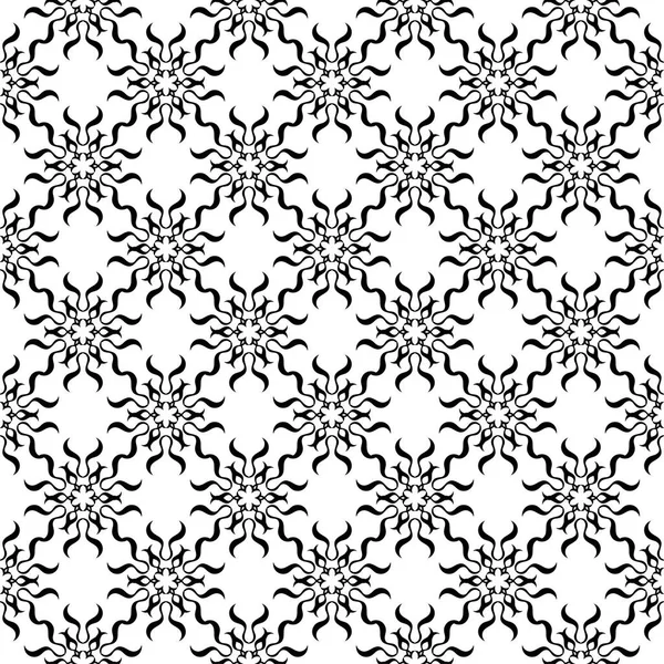 Kesintisiz beyaz zemin üzerine siyah çiçek süsleme. Tekstil ve duvar kağıtları için seamless modeli