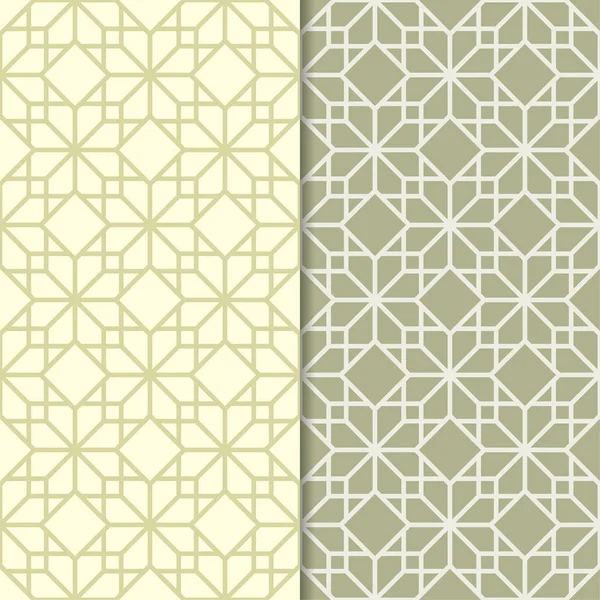 Web, Tekstil ve duvar kağıtları için dikişsiz desen zeytin yeşili geometrik ayarla