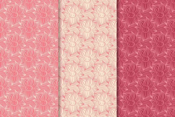 Çiçek süsler kümesi. Kiraz pembe dikey Dikişsiz desen. Duvar kağıdı arka plan
