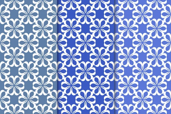 Çiçek süsler kümesi. Mavi dikey Dikişsiz desen. Duvar kağıdı arka plan