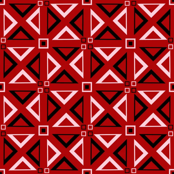 Czarno Biały Wzór Geometryczny Czerwonym Tle Projekt Dla Tapety Tkaniny — Wektor stockowy