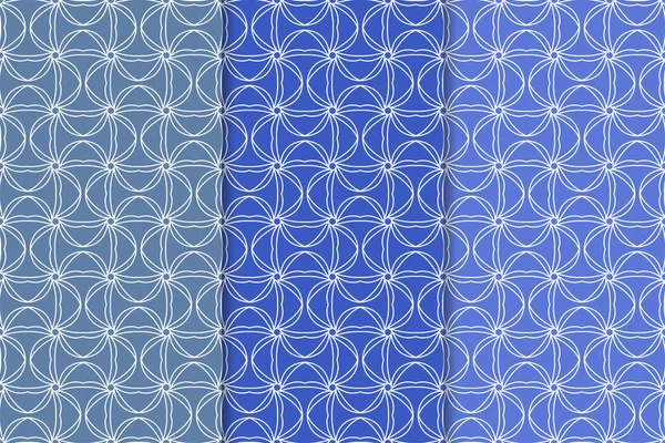 Mavi geometrik süsler. Web, Tekstil ve duvar kağıtları için dikey Dikişsiz desen seti
