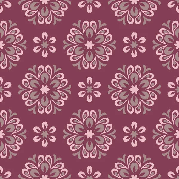 Nahtloser Hintergrund Florales Lila Rotes Muster Für Tapeten Textilien Und — Stockvektor