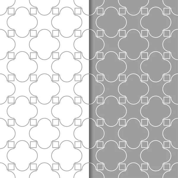 Gri ve beyaz geometrik süsler. Web, Tekstil ve duvar kağıtları için dikişsiz desen seti